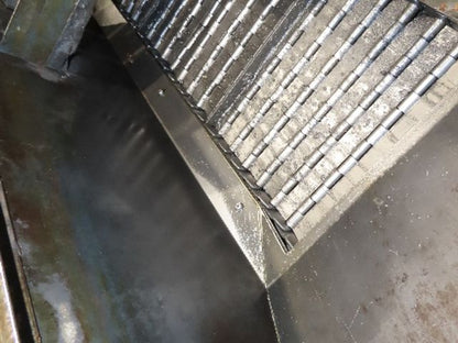 Enomoto Hinge Belt CNC Chip Conveyor 15"x 62" Infeed 30" Discharge 220V 3PH