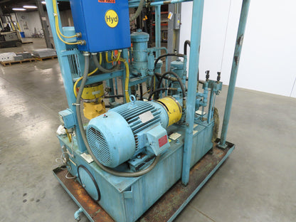 Hydraulic Power Unit Parker Pumps 1000PSI 10/7 GPM 100 Gal Tank