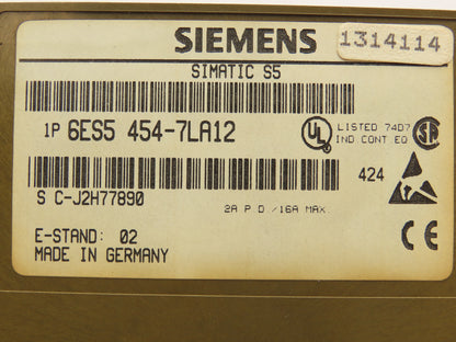 Siemens 6ES5 454-7LA12 PLC Slot Card Digital Output Module
