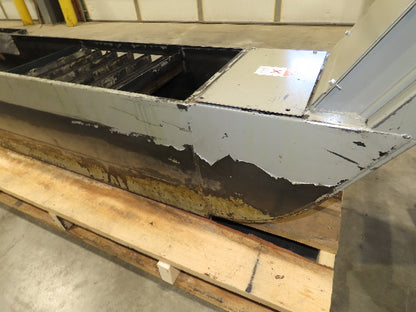 Enomoto Hinge Belt CNC Chip Conveyor 15"x 88" Infeed 46" Discharge 220V 3PH
