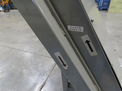 Enomoto Hinge Belt CNC Chip Conveyor 15"x 88" Infeed 46" Discharge 220V 3PH