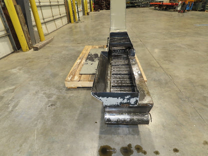 Enomoto Hinge Belt CNC Chip Conveyor 15"x 88" Infeed 46" Discharge 220V 3PH