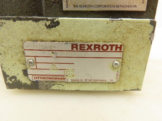 Rexroth LFA 16 DBW2-60/200/12 Cartridge Cover Directional Valve Stack 4WE6H51