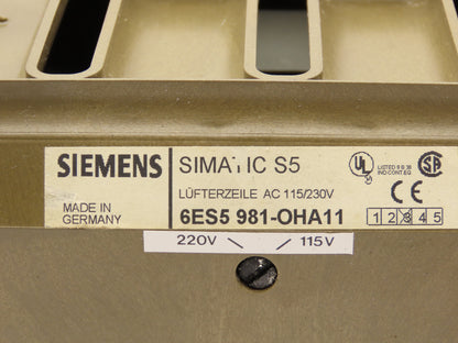 Siemens 6ES5 981-OHA11 Simatic S5 Cooling Fan Line Vent Module 115/230V