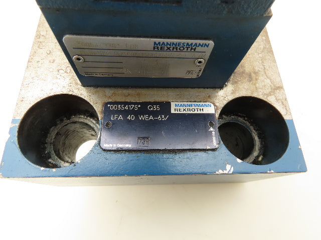 Rexroth LFA 40 WEA-63 Cartridge Cover Solenoid Seat Valve M-3 SEW 6 U33/420 M