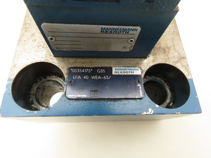 Rexroth LFA 40 WEA-63 Cartridge Cover Solenoid Seat Valve M-3 SEW 6 U33/420 M
