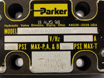 Parker D1VMR4HN75XB100 Hydraulic Directional Control Valve 2-Position