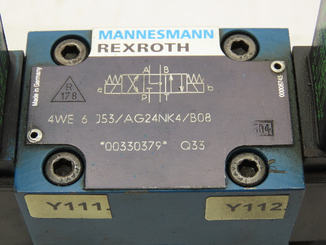 Rexroth 4WEH22 J74/ 4WE6 J53/AG24NK4/B08 Directional Control Solenoid Valve 24V