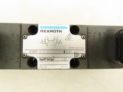 Rexroth 3DREP 6 C-12/25A24N9K4MR Proportional Reducing Solenoid Valve 24VDC
