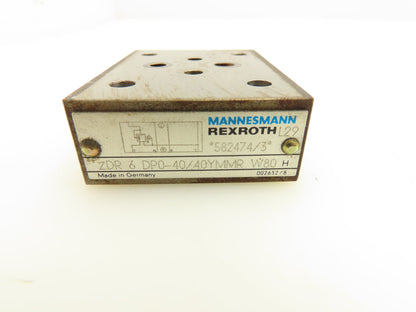 Rexroth ZDR 6 DP0-40/40YMMR W80 Hydraulic Reducing Sandwich Valve Sz 6