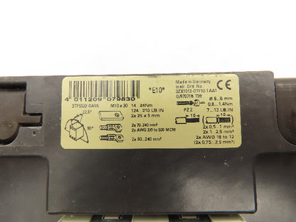 Siemens 3TF5522-0AK6 IEC Motor Starter Contactor 300A 250Hp 600V 3Ph 120V Coil