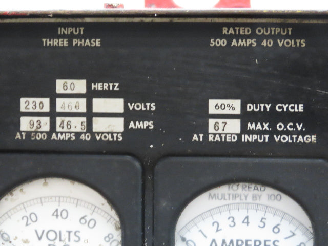 Lincoln 8794-M IDEALARC R3R 500 Amp DC Arc Stick Welder Power Source 3 PH Tested