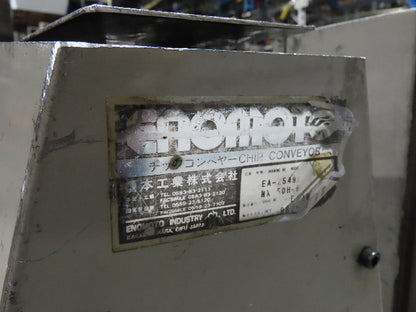 Enomoto Hinge Belt CNC Chip Conveyor 16"x 62" Infeed 36-42" Discharge 220V 3PH