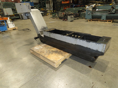 Enomoto Hinge Belt CNC Chip Conveyor 16"x 62" Infeed 36-42" Discharge 220V 3PH