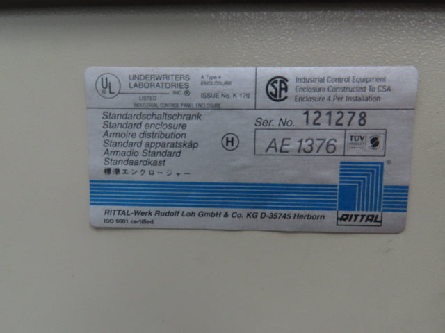 Rittal 1376 Electrical Enclosure 760x600x350mm Backplate Wall Mount