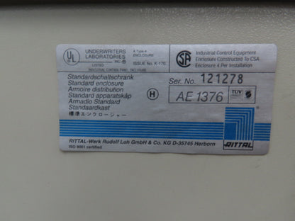 Rittal 1376 Electrical Enclosure 760x600x350mm Backplate Wall Mount