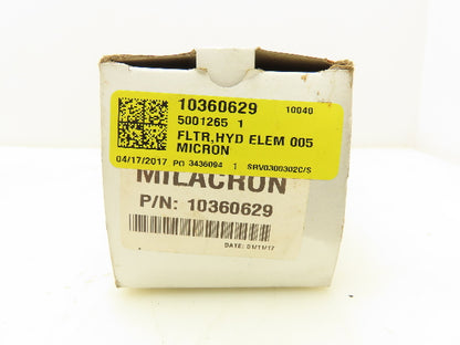 Milacron 10360629 Hydraulic Oil Filter Element 5 Micron 2066746
