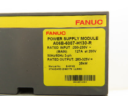 Fanuc A06B-6087-H130-R Power Supply Module 200-230VAC 283-325VDC 127A@200V 3PH