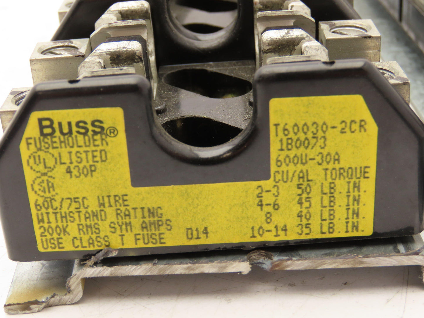 Bussmann T60030-2CR Fuse Block Holder 600V 30A 2 Pole Lot of 8