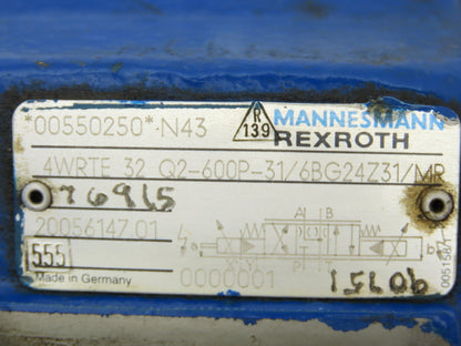 Rexroth 4WRTE 32 Q2-600P-31/6BG24Z31/MR Proportional Directional Servo Valve 24V