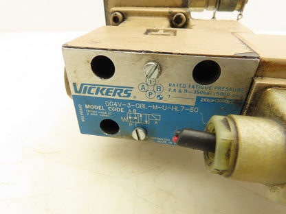Vickers CG5060AFMUHL7110 Hydraulic Relief Valve Solenoid Controlled 24V DG4V3