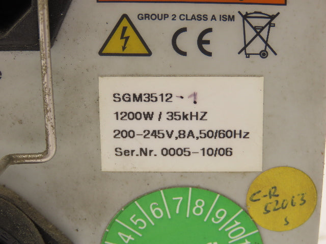 Telsonic Ultrasonics SGM3512-1 Welding Generator 1200W 35kHz
