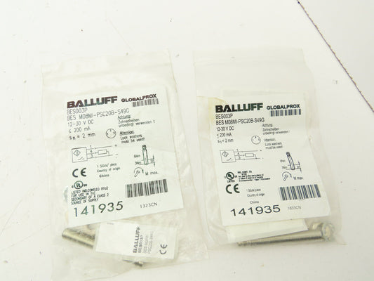Balluff BES M08MI-PSC20B-S49G Inductive Standard Sensor 2mm Range Lot of 2