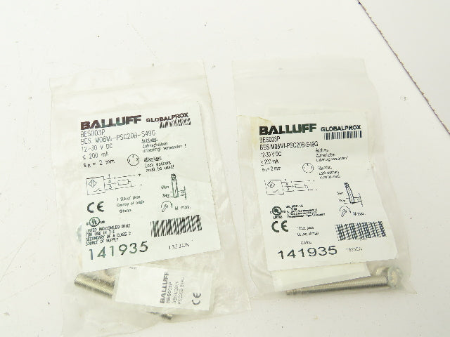 Balluff BES M08MI-PSC20B-S49G Inductive Standard Sensor 2mm Range Lot of 2