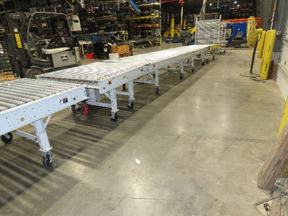 ConveyX 52"x 55' Power Roller Conveyor 48"BF Walk-Thru Gate 115V Variable Speed