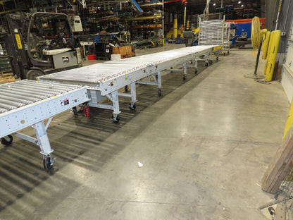 ConveyX 52"x 55' Power Roller Conveyor 48"BF Walk-Thru Gate 115V Variable Speed