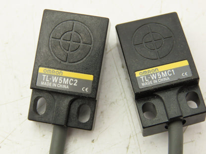 Omron TL-W5MC2 Flat Inductive Proximity Sensor 5mm Lot of 2