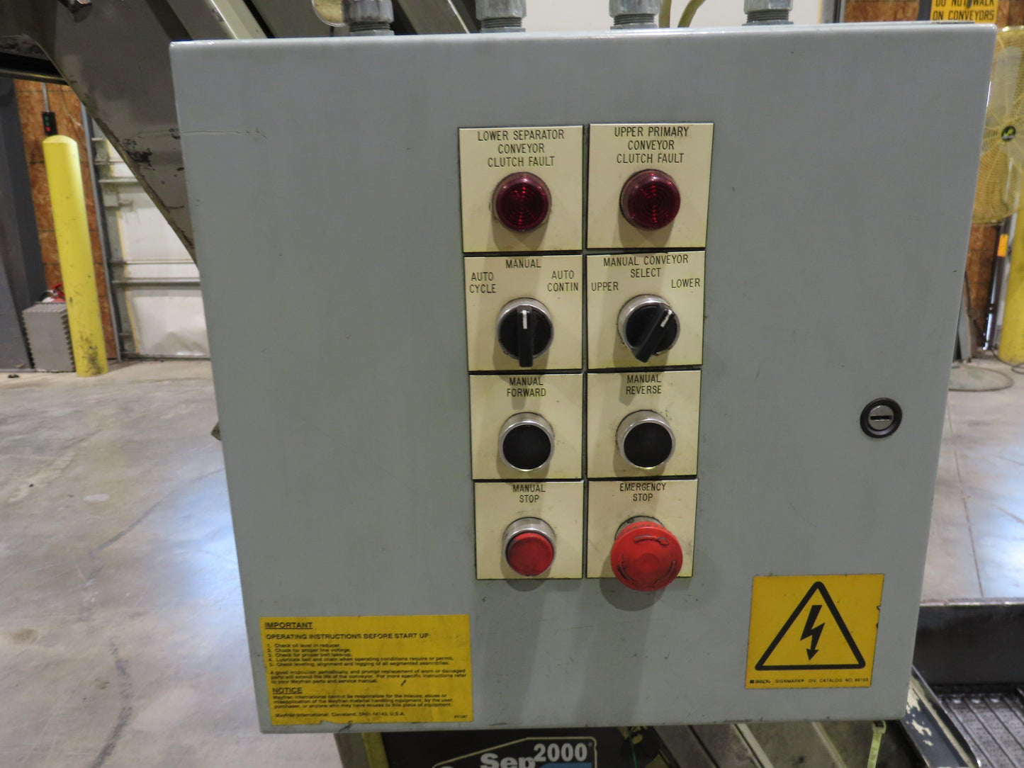Mayfran ConSep 2000 Dual Belt Chip Conveyor Scraper Separator Coolant Filter