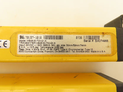 STI MS46-30-700-Q1-X Light Curtain Transmitter And Receiver Set 24VDC Input 70mm