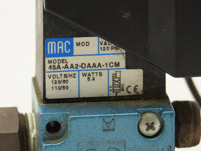 Mac 45A-AA2-DAAA-1CM Solenoid Valve 120V 120PSI 4 Way 1/4" NPT