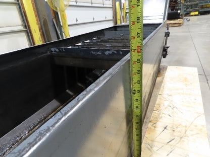 Enomoto Hinge Belt CNC Chip Conveyor 15"x 88" Infeed 46" Discharge 220V 3PH