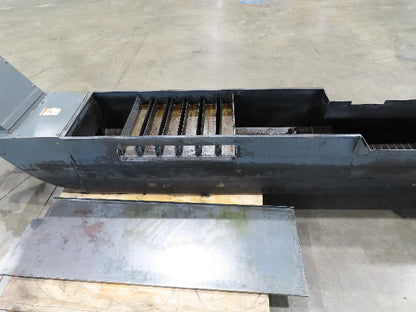 Enomoto Hinge Belt CNC Chip Conveyor 15"x 88" Infeed 46" Discharge 220V 3PH