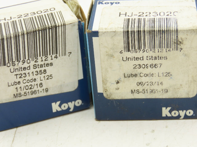 Koyo HJ-223020 Needle Roller Bearing 1-3/8" Bore 1-7/8" OD Lot of 4