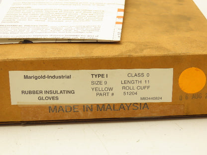 Marigold 51204 Rubber Insulating Lineman Gloves 11" Type 1 Size 9  Class 0 D120