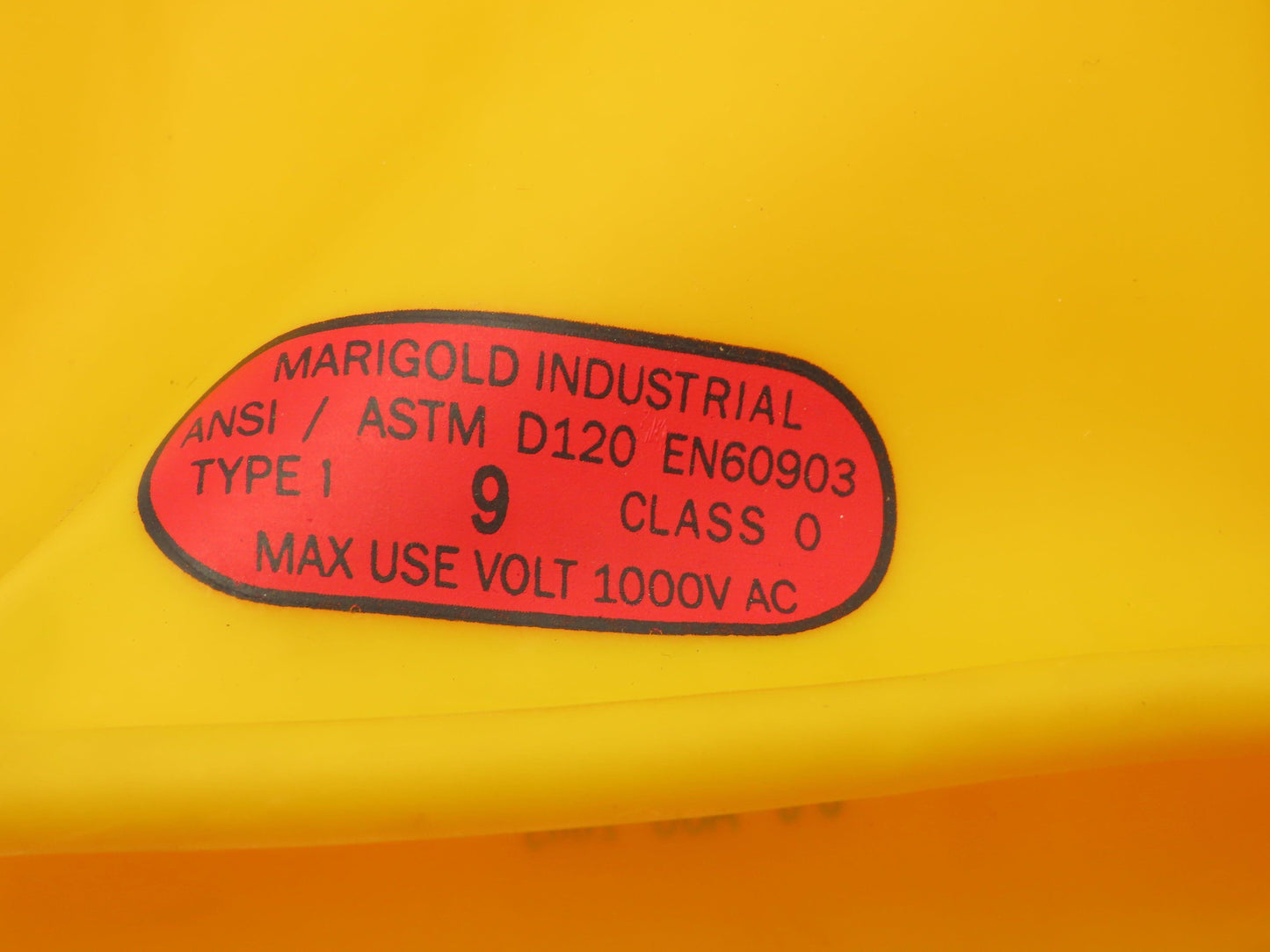 Marigold 51204 Rubber Insulating Lineman Gloves 11" Type 1 Size 9  Class 0 D120