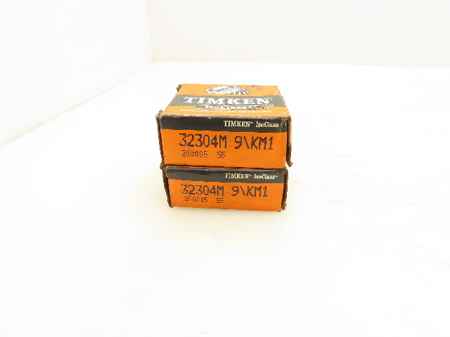 Timken 32304M 9/KM1 Tapered Roller Bearing 20mm Bore 52mm OD Lot of 2