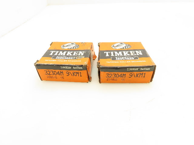 Timken 32304M 9/KM1 Tapered Roller Bearing 20mm Bore 52mm OD Lot of 2
