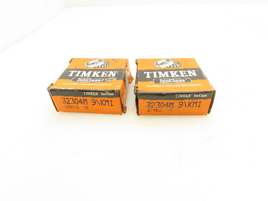 Timken 32304M 9/KM1 Tapered Roller Bearing 20mm Bore 52mm OD Lot of 2