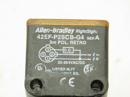 Allen Bradley 42EF-P2SCB-G4 RightSight Photoeye Sensor 4-Pin Ser A