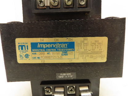 Impervitran B300BTZ13JK Industrial Control Transformer .300kva 240/480V 120V
