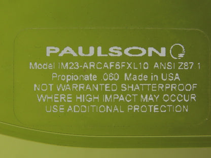 Paulson IM23-ARCAF6FXL10 Arc Shield Green Polycarbonate Face Shield Chin Cup
