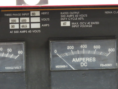 Lincoln 11344 IDEALARC R3R 500 Amp DC Arc Stick Welder 230/460 3 PH Leads Tested