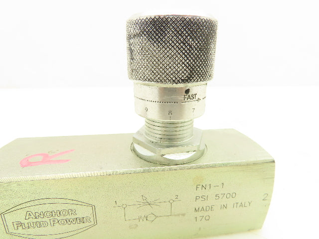 Anchor Fluid Power FN1-1 Carbon Steel Flow Control Valve 1" NPT 5700 PSI 40 GPM