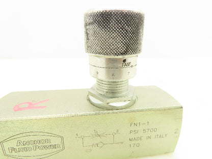 Anchor Fluid Power FN1-1 Carbon Steel Flow Control Valve 1" NPT 5700 PSI 40 GPM