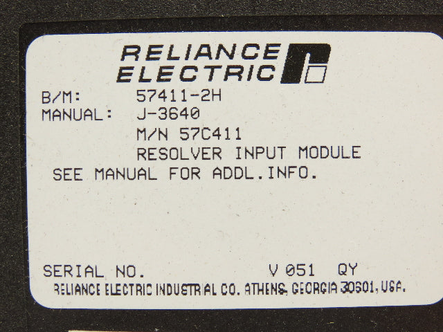 Reliance Electric 57411-2H Resolver Input Module