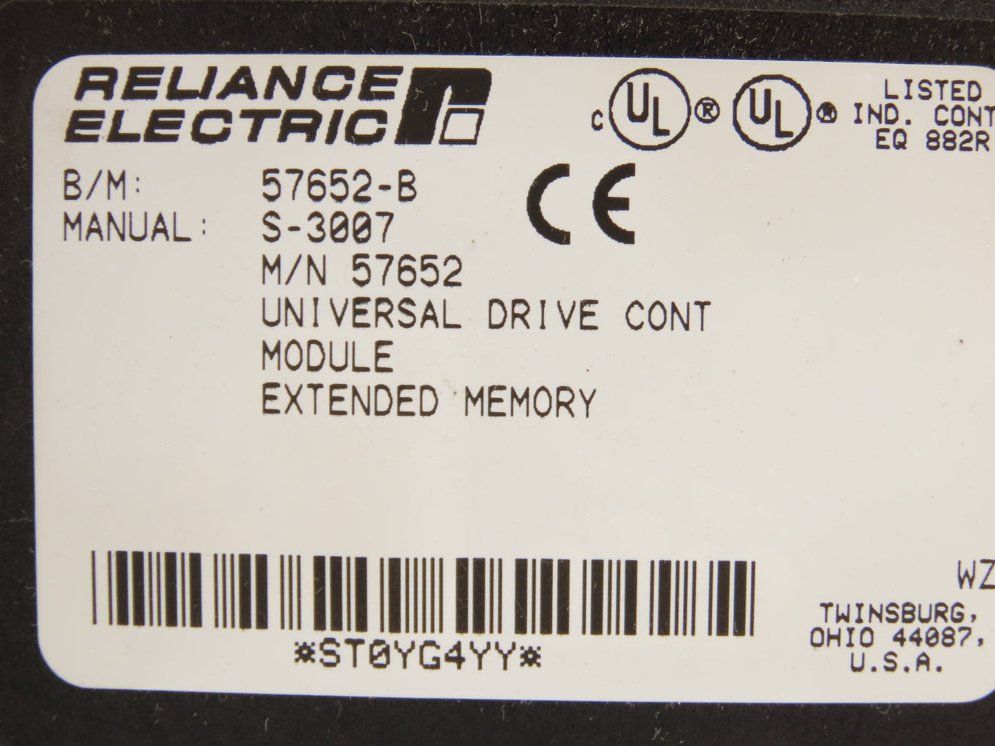 Reliance 57652-B Automax Universal Drive Controller Extended Memory